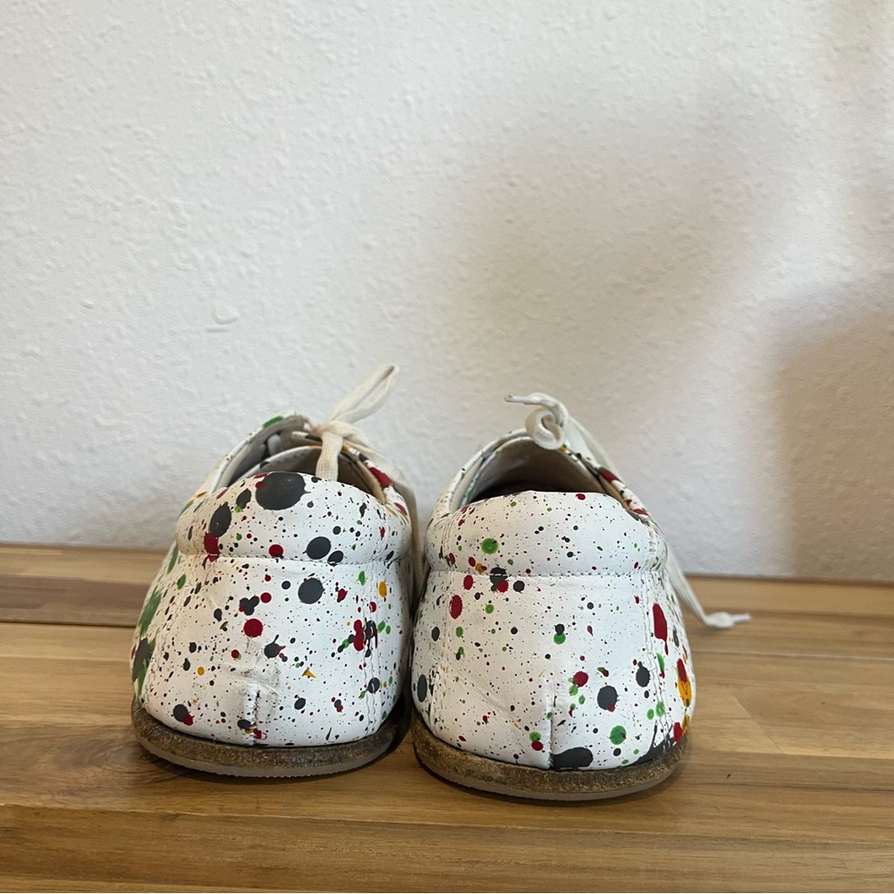 Aintap Handcrafted Leather Oxfords Barefoot SPLANTER Paint White Smooth Leather - Picture 5 of 11
